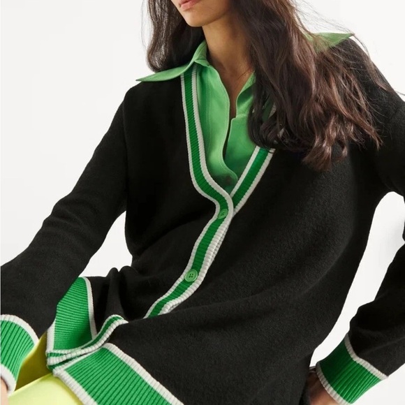 ALICE + OLIVIA BARRY OVERSIZED V-NECK CARDIGAN SIZE LARGE - Picture 10 of 10